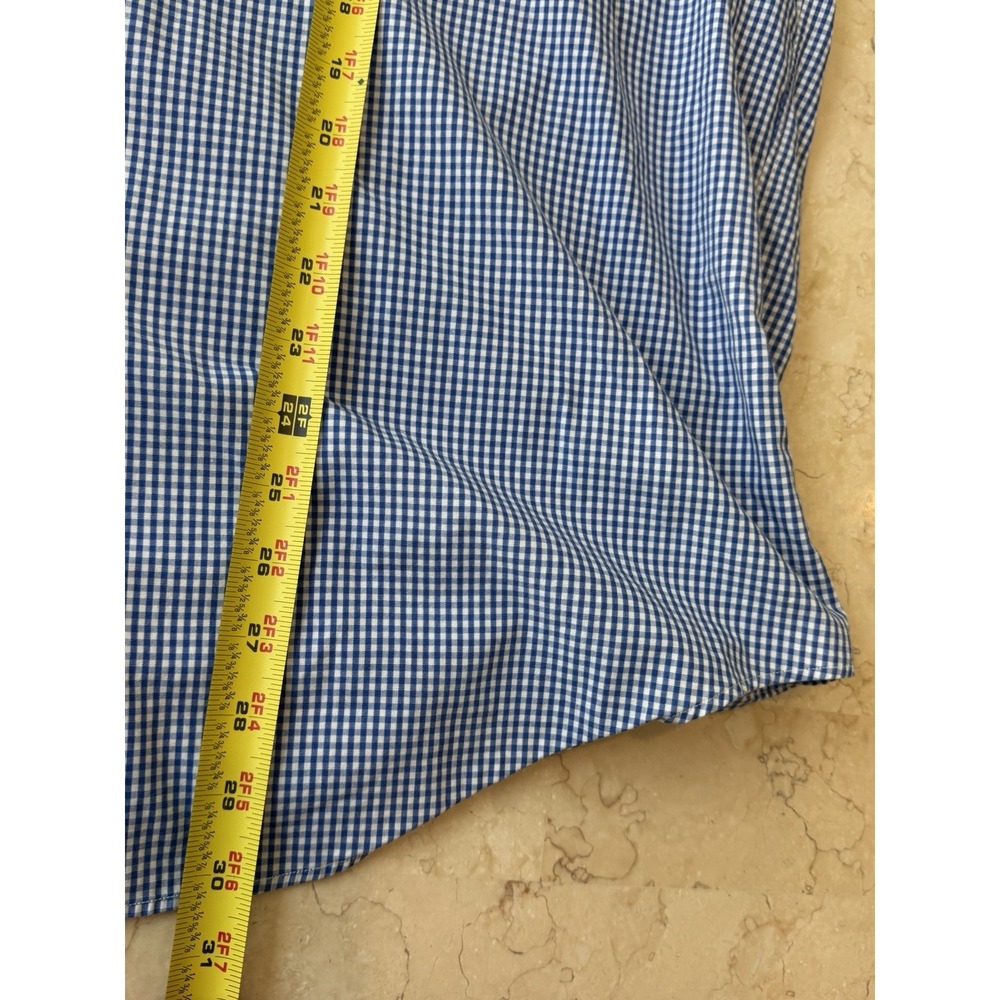 Ralph Lauren Blake Men's L Blue White Check Short Sleeve Button-Down Shirt - Picture 9 of 10